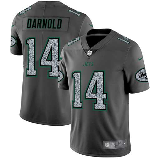 Men New York Jets 14 Darnold Nike Teams Gray Fashion Static Limited NFL Jerseys